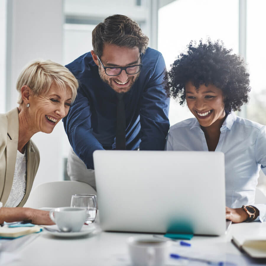business people in the office while working on a company project